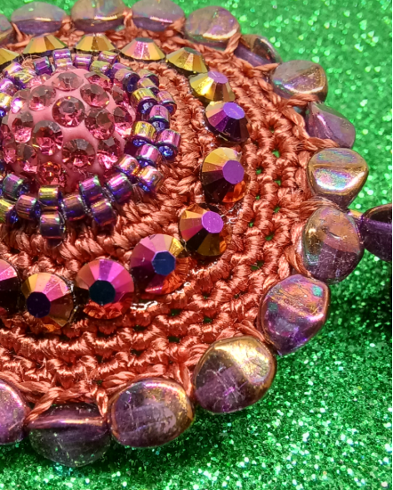 Háčkované  dizajnové náušnice "Čokoládové víno"